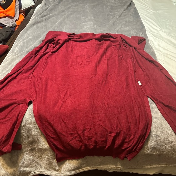 Burgundy long duster cardigan. - Picture 3 of 6